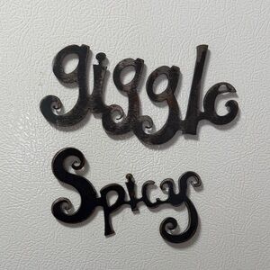Black Metal Word Fridge Magnet Decor Set